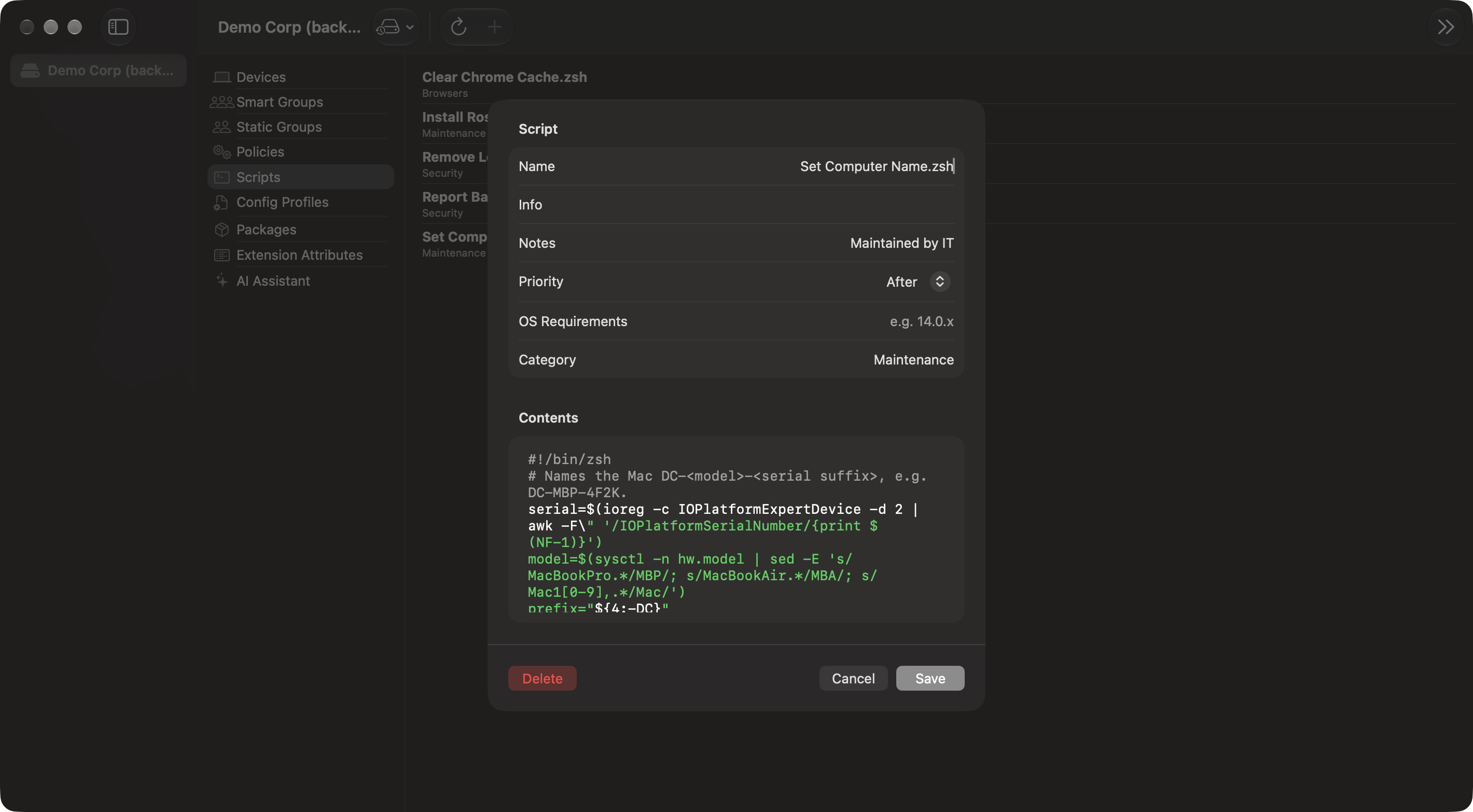 Jarl script editor with shell syntax highlighting